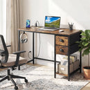 Computer Desk with Charging Station and 2 Fabric Drawers for Small Spaces by LJGDeals