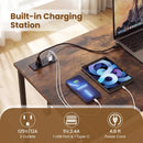 Computer Desk with Charging Station and 2 Fabric Drawers for Small Spaces by LJGDeals