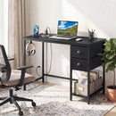 Computer Desk with Charging Station and 2 Fabric Drawers for Small Spaces by LJGDeals