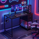 Computer Desk with Charging Station and 2 Fabric Drawers for Small Spaces by LJGDeals