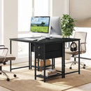 Computer Desk with Charging Station and 2 Fabric Drawers for Small Spaces by LJGDeals