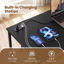Computer Desk with Charging Station and 2 Fabric Drawers for Small Spaces by LJGDeals