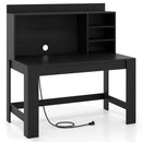 Modern Computer Desk with Hutch and Storage Shelves by LJGDeals