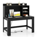 Modern Computer Desk with Hutch and Storage Shelves by LJGDeals
