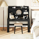 Modern Computer Desk with Hutch and Storage Shelves by LJGDeals