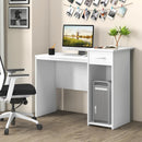 Computer Desk with Drawer Modern Laptop PC Desk with Adjustable Shelf and Cable Hole-White by LJGDeals
