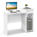 Computer Desk with Drawer Modern Laptop PC Desk with Adjustable Shelf and Cable Hole-White by LJGDeals