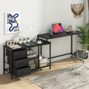 L-shaped Computer Desk with Power Outlet for Working Studying Gaming by LJGDeals