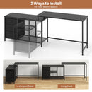 L-shaped Computer Desk with Power Outlet for Working Studying Gaming-Black