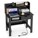 Computer Desk with Power Outlets USB Ports and Type-C-Black by LJGDeals