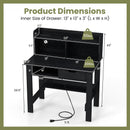 Computer Desk with Power Outlets USB Ports and Type-C-Black
