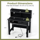 Computer Desk with Power Outlets USB Ports and Type-C-Black by LJGDeals