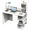Modern Computer Desk with Storage Bookshelf and Hutch for Home Office by LJGDeals