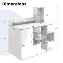 Modern Computer Desk with Storage Bookshelf and Hutch for Home Office by DirectDeals