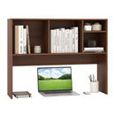 Computer Desktop Bookcase with 4 Cubbies and Open Back Compartment-White by DirectDeals