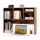 Computer Desktop Bookcase with 4 Cubbies and Open Back Compartment-White by DirectDeals
