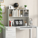 Computer Desktop Bookcase with 4 Cubbies and Open Back Compartment by LJGDeals