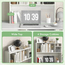 Computer Desktop Bookcase with 4 Cubbies and Open Back Compartment by LJGDeals
