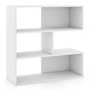 Concave Bookshelf with 3 Open Shelves and Anti-Tip Device