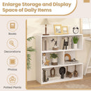 Concave Bookshelf with 3 Open Shelves and Anti-Tip Device