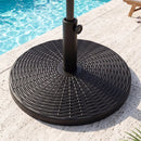 Concrete Patio Umbrella Base with Rattan Pattern for Lawn by DirectDeals