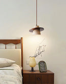 Conical Travertine Ring Pendant Lamp