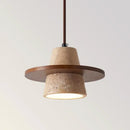 Conical Travertine Ring Pendant Lamp