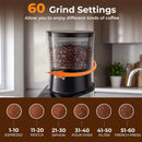 Conical Burr Coffee Grinder with 60 Precise Grinding Settings and Digital Display by LJGDeals