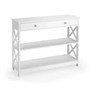 Console Table 3-Tier with Drawer and Storage Shelves by LJGDeals
