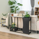 43.5 Inch Console Table with Plant Position and Faux Marble Top-Black by LJGDeals
