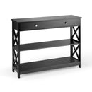 Console Table 3-Tier with Drawer and Storage Shelves by LJGDeals
