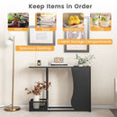 43.5 Inch Console Table with Plant Position and Faux Marble Top-Black by LJGDeals