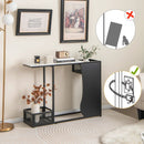 43.5 Inch Console Table with Plant Position and Faux Marble Top-Black by LJGDeals