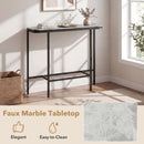 Console Table 44-Inch Entryway Table with Faux Marble Tabletop and Heavy-Duty Metal Frame by LJGDeals