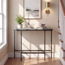 Console Table 44-Inch Entryway Table with Faux Marble Tabletop and Heavy-Duty Metal Frame by LJGDeals