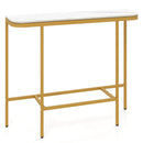 Console Table 44-Inch Entryway Table with Faux Marble Tabletop and Heavy-Duty Metal Frame by LJGDeals