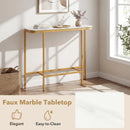 Console Table 44-Inch Entryway Table with Faux Marble Tabletop and Heavy-Duty Metal Frame by LJGDeals