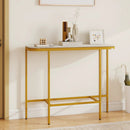 Console Table 44-Inch Entryway Table with Faux Marble Tabletop and Heavy-Duty Metal Frame by DirectDeals