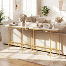 Console Table 44-Inch Entryway Table with Faux Marble Tabletop and Heavy-Duty Metal Frame by LJGDeals