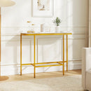 Console Table 44-Inch Entryway Table with Faux Marble Tabletop and Heavy-Duty Metal Frame by LJGDeals