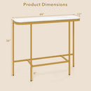 Console Table 44-Inch Entryway Table with Faux Marble Tabletop and Heavy-Duty Metal Frame by LJGDeals