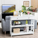Console Table 3-Tier with Drawer and Storage Shelves by LJGDeals