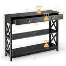 Console Table 3-Tier with Drawer and Storage Shelves by DirectDeals
