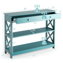 Console Table 3-Tier with Drawer and Storage Shelves by DirectDeals