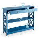 Console Table 3-Tier with Drawer and Storage Shelves by LJGDeals