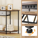 Console Table with 2 Drawers and Open Storage Shelf-Rustic Brown