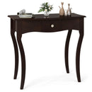 Console Table with Drawer and Solid Wood Frame-Espresso by LJGDeals