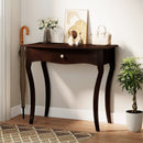 Console Table with Drawer and Solid Wood Frame-Espresso by LJGDeals