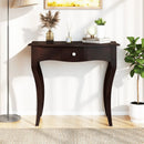 Console Table with Drawer and Solid Wood Frame-Espresso by LJGDeals