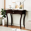 Console Table with Drawer and Solid Wood Frame-Espresso by LJGDeals